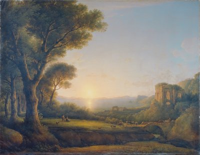 Le golfe de Baiae au coucher du soleil - Lorenz Adolf Schönberger