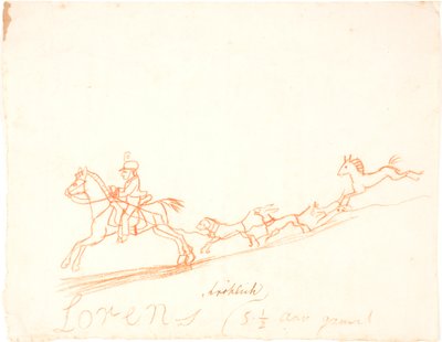 Un cavalier, un cheval et des chiens - Lorenz Frølich