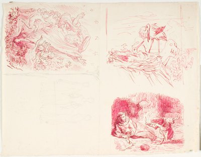 Quatre esquisses pour La Fille du Roi des Marais - Lorenz Frølich
