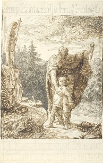 Hakon Jarl sacrifiant son fils - Lorenz Frølich