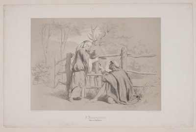 Dans la cour royale, p. 65, illustration de "La Fuite du Cerf" de Christian Winther - Lorenz Frølich
