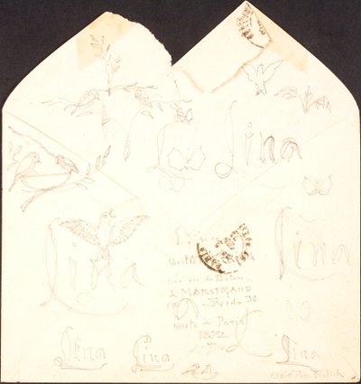 Enveloppe avec dessins - Lorenz Frølich