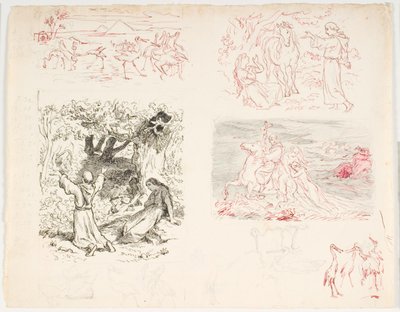 Six esquisses pour La Fille du Roi des Marais - Lorenz Frølich
