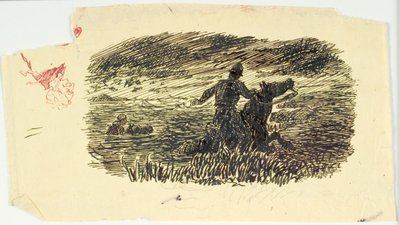 Deux cavaliers montant de la mer - Lorenz Frølich