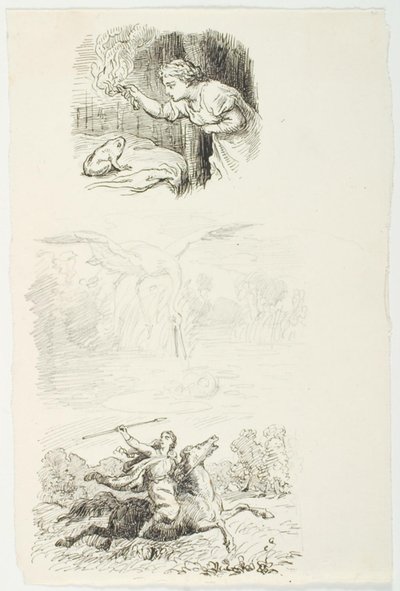 Trois esquisses pour La Fille du Roi des Marais - Lorenz Frølich