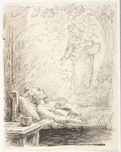Esquisse pour le bonnet de nuit du célibataire - Lorenz Frølich
