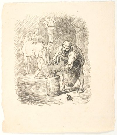 Esquisse pour une illustration de Skarnbassen - Lorenz Frølich
