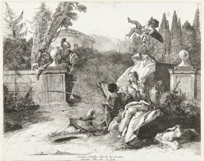 Rinaldo et Armida espionnés par Ubaldo et Carlo - Lorenzo Baldissera Tiepolo