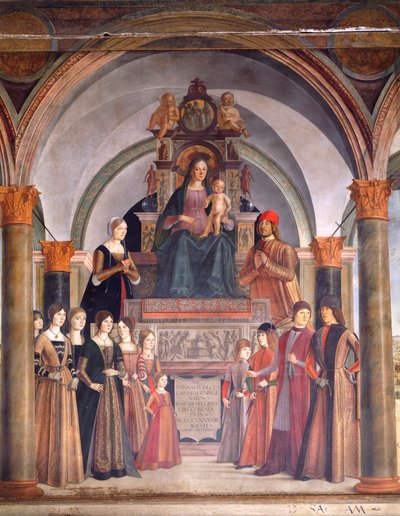 Madone et Enfant avec Anges, par Lorenzo Costa (ca 1537-1583), chapelle Bentivoglio dans l