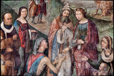 Sainte Cécile donne ses biens aux pauvres (détail) - Lorenzo Costa