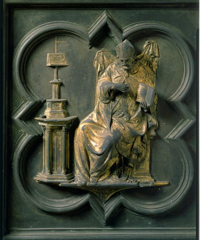 Porte Nord (dite Porte de la Croix), détail extérieur : Saint Augustin - Lorenzo Ghiberti