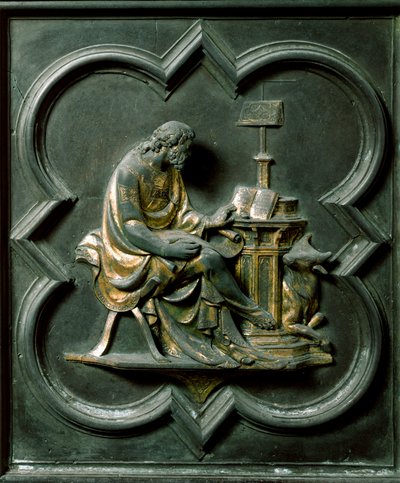 Porte Nord (dite Porte de la Croix), détail extérieur : Saint Luc évangéliste - Lorenzo Ghiberti