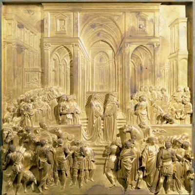 La Rencontre du roi Salomon et de la reine de Saba, panneau original des portes Est du Baptistère - Lorenzo Ghiberti