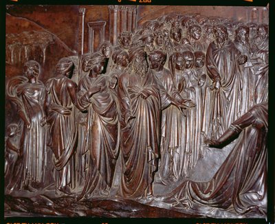 Le Sanctuaire de Saint Zenobius, détail de la foule du Miracle du garçon Strozzi (détail) - Lorenzo Ghiberti