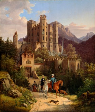 Le prince héritier Maximilien chevauchant à Hohenschwangau, 1838-1839 - Lorenzo II Quaglio