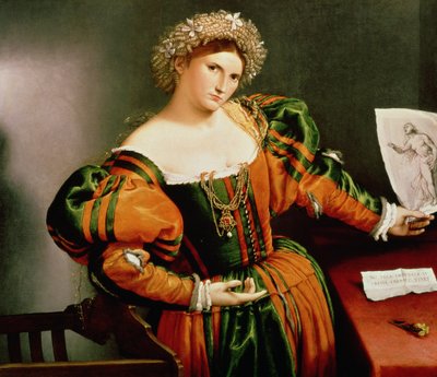 Une dame avec un dessin de Lucrèce, c.1530-33 - Lorenzo Lotto