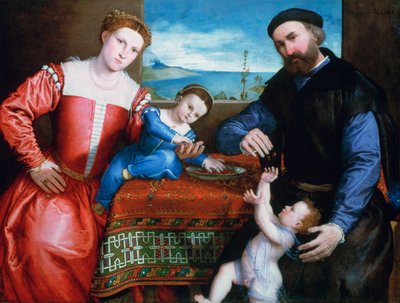 Giovanni della Volta avec sa femme et ses enfants - Lorenzo Lotto