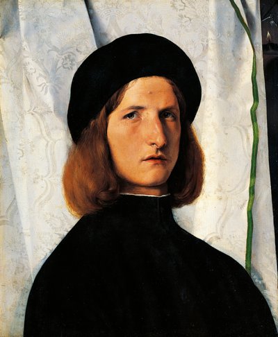 Portrait de jeune homme avec lampe - Lorenzo Lotto