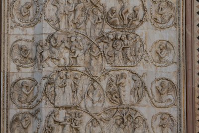 Scènes de la vie du Christ (bas-reliefs de Lorenzo Maitani, avant 1275-1330, troisième colonne, façade de la cathédrale d