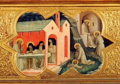 Histoire de Saint Bernardin et Saint Benoît, détail de la prédelle du Couronnement de la Vierge - Lorenzo Monaco