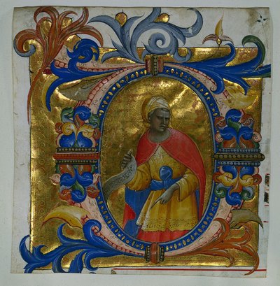 Initiale D[eus in loco] avec un prophète extrait d