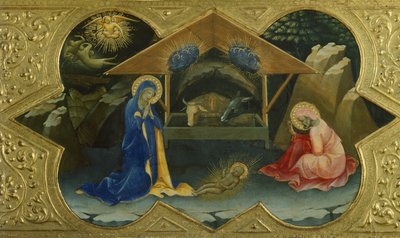 Nativité, scène de la prédelle du Couronnement de la Vierge - Lorenzo Monaco