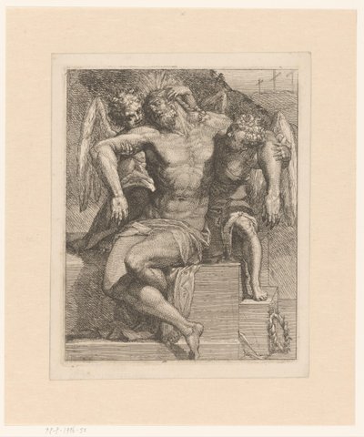 Christ mort soutenu par deux anges - Lorenzo Sabatini