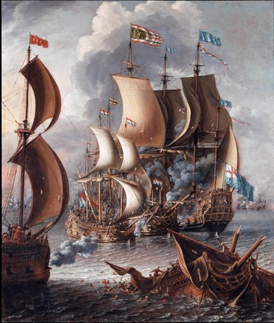 Combat naval avec des corsaires barbaresques - Lorenzo a Castro