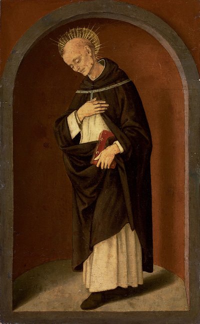 Saint Bernardino de Sienne, dans une niche sculptée - Lorenzo di Credi