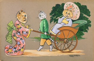 Étude de chat | Louis Wain | Estampe d'art