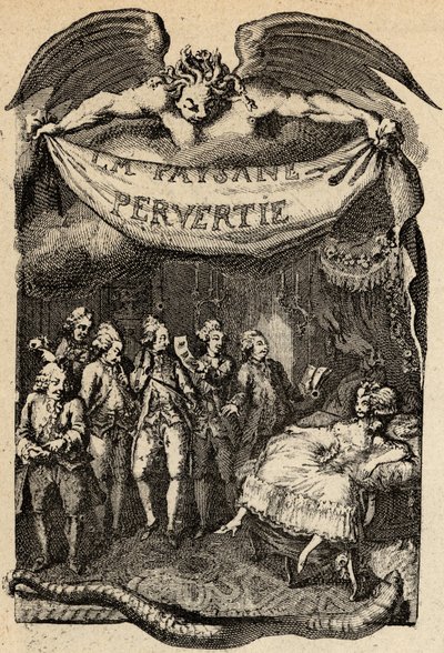 Illustration pour « La Paysanne pervertie ou les Dangers de la ville » de Restif de La Bretonne. Gravure de Binet du XVIIIe siècle. - Louis (after) Binet