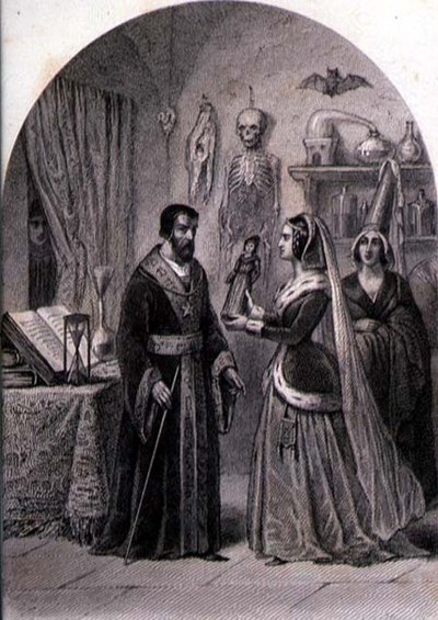 Un client rend visite à un sorcier, gravé par Philibert Langlois (fl.c.1834-9) - Louis (after) Marckl