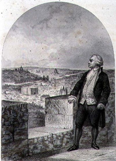 Honoré Gabriel Riqueti, Comte de Mirabeau (1749-91) sur les remparts de Paris, gravé par Philibert Langlois - Louis (after) Marckl