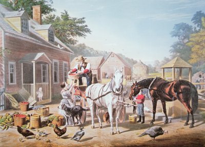 Scènes américaines : Préparation pour le marché, publié par N. Currier - Louis (after) Maurer
