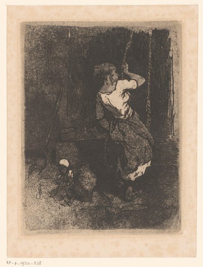 Femme puisant de l