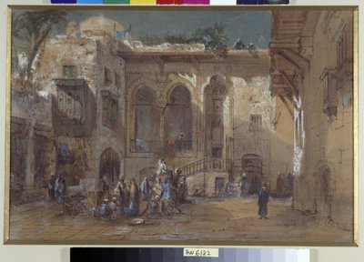 Une place animée au Caire, Égypte - Louis Amable Crapelet