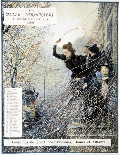 Février : le carnaval de Mardi Gras - calendrier du magasin La Belle Jardinière - Louis Anet Sabatier