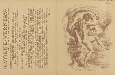 Nu dansant et publicité pour "Estampes décoratives" d