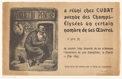 Invitation à une exposition de peintures de Louis Anquetin - Louis Anquetin