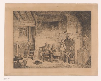 Compagnie en vêtements du XVIe siècle dans une taverne - Louis Antoine Carolus