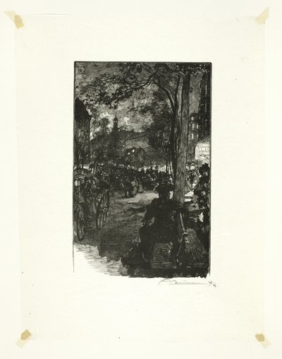 Boulevard Montmartre, Evening, plate fifteen from Le Long de la Seine et des Boulevards - Louis Auguste Lepère