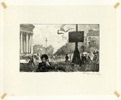 Corner of the Rue Royale, plate sixteen from Le Long de la Seine et des Boulevards - Louis Auguste Lepère