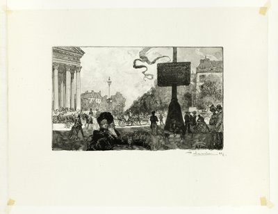 Corner of the Rue Royale, plate sixteen from Le Long de la Seine et des Boulevards - Louis Auguste Lepère