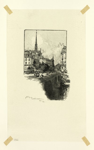 Le Pont Saint-Michel, plate twelve from Le Long de la Seine et des Boulevards - Louis Auguste Lepère
