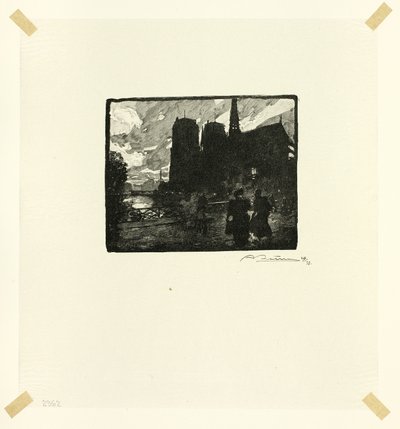 Notre-Dame, Evening, plate eight from Le Long de la Seine et des Boulevards - Louis Auguste Lepère
