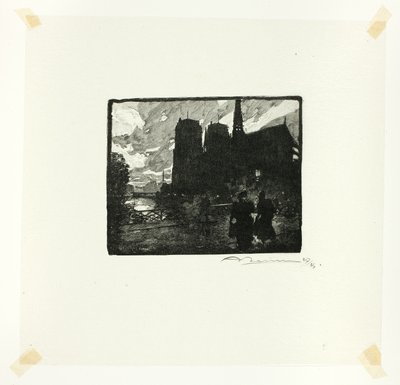 Notre-Dame, Evening, plate eight from Le Long de la Seine et des Boulevards - Louis Auguste Lepère