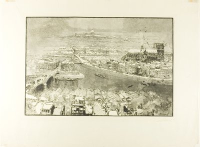 Paris sous la neige, vue de la tour de Saint-Gervais - Louis Auguste Lepère
