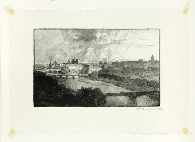 Paris, vu du Pavillon de Flore, planche onze du Long de la Seine et des Boulevards - Louis Auguste Lepère