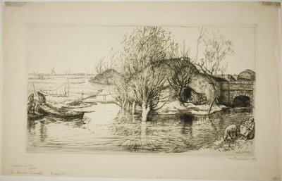 La masure inondée - Louis Auguste Lepère