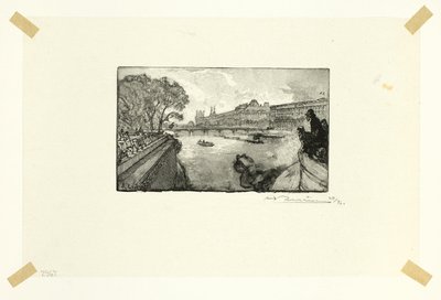Le Louvre, vu du Pont-Neuf, planche treize du Long de la Seine et des Boulevards - Louis Auguste Lepère